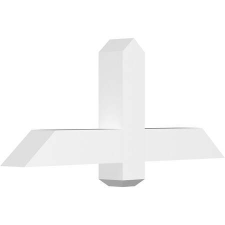 Ekena Millwork Eugene Architectural Grade PVC Gable Bracket, 36"W x 15"H x 4"D x 4"F, 10/12 Pitch GBP036X15X0404EUG00